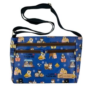 Waterproof Shiba Five Zipper Crossbody Shoulder Purse